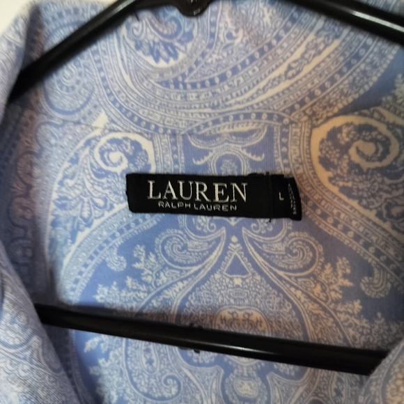 Lauren Ralph Lauren  Blue/White Paisley nightshirt Size L Classic, Preppy - Picture 3 of 5